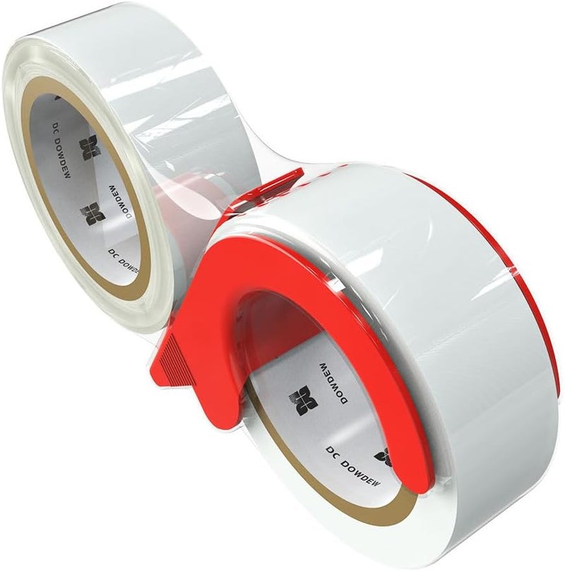 DowDew [110 Total Yards] Clear Packing Tape with Dispenser [2 Pack] Packaging Tape 1.88 Inch x 55 yd Refill Rolls for Shipping Mailing Moving - Image 4